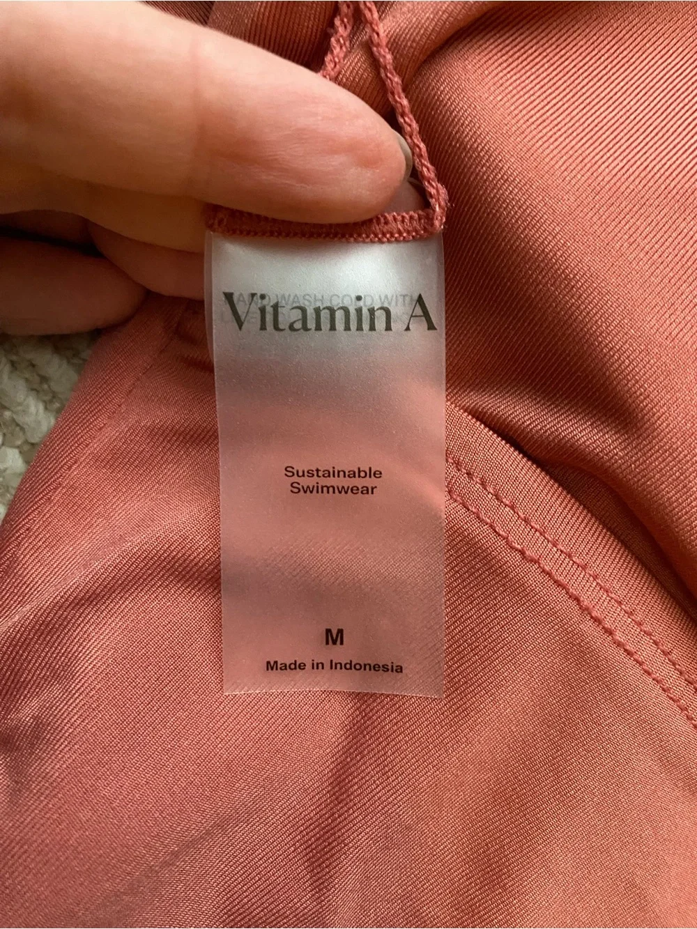 NWOT Vitamin A Cheeky One-Piece Swimsuit High Cut Tropical Fall Colors Medium